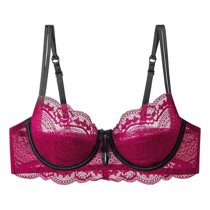 Plus Size Minimizer Bra Set DE Cup Large Bust Thin Cup Soft Underwire Anti Sagging No Show Breathable Daily Lingerie Underwear