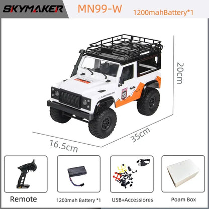 New MN99S V2 1:12 Scale MN Model RTR RC Car 2.4G 4WD RC Rock Crawler MN98 MN99 Defender Pickup Remote Control Truck Toys