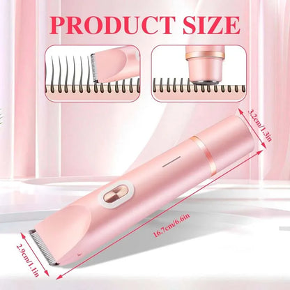 Electric Rerchargeable Lady Razor Double-Headed Waterproof Bikini Trimmer Shaver 2-In-1 Body And Facial Hair Removal Trimmer