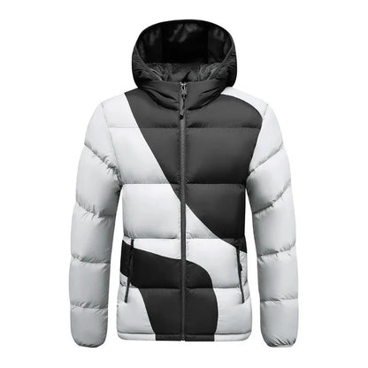 Graphene Self-Heating Men's Winter Jacket Thermal Auto Warm Up Thick Hooded Cotton Coat Outdoor Skiing Sports Loose Fit Parka