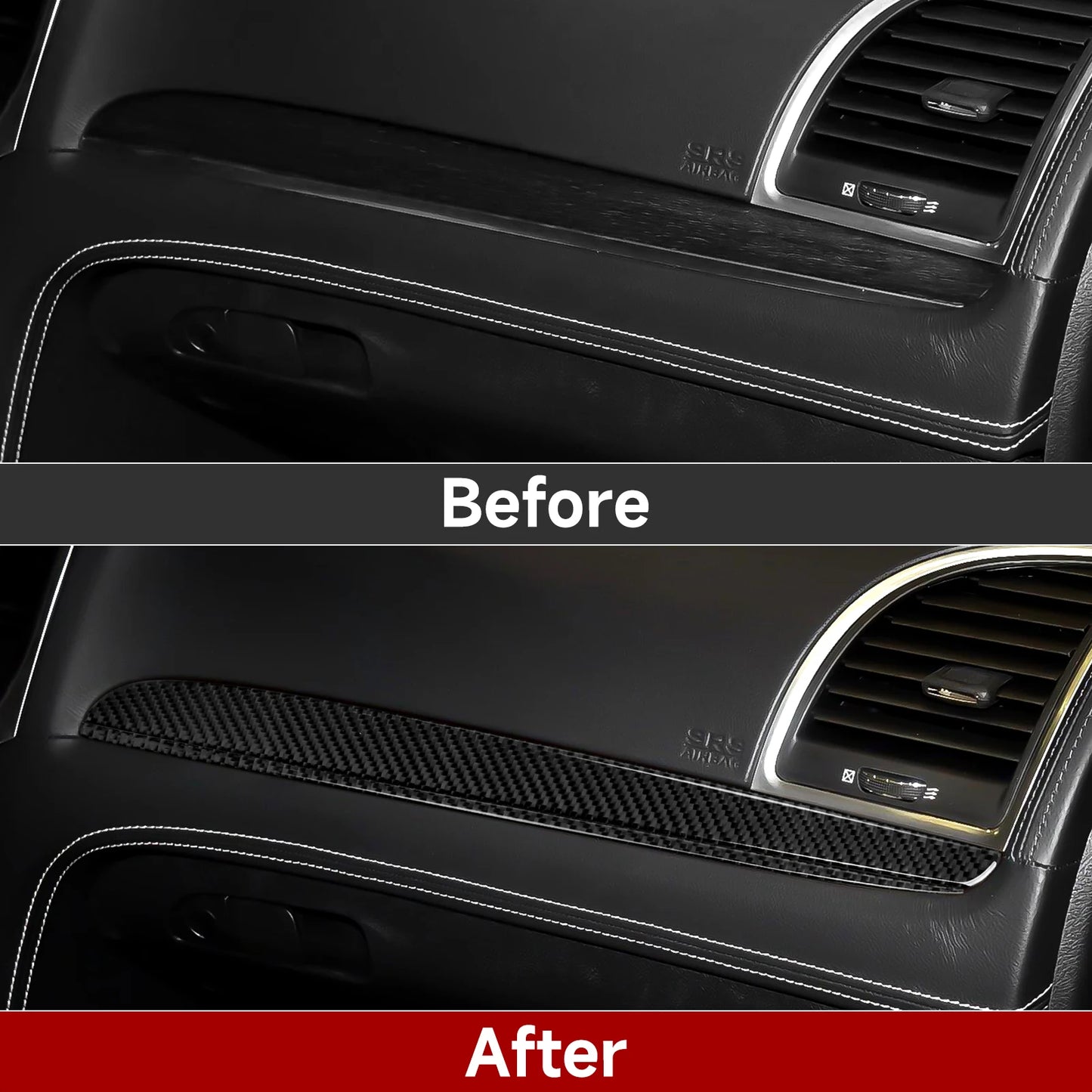 For Chrysler 300 (2011-2014) Car Center Console Gear Shift Panel Steering Wheel Cover Carbon Fiber Interior Sticker Accessories