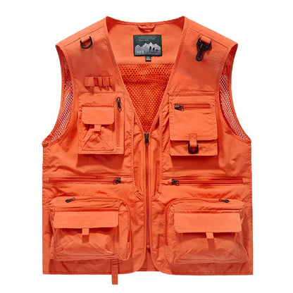 FGKKS Men Multi Pockets Vest Men's New Breathable Outdoor Fishing Vest Quality Design Leisure High Tech Male Jacket