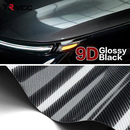 9D Carbon Fiber Vinyl Wrap Film Gloss Black Anti Scratch Waterproof Car Stickers DIY Protective Film Universal Auto Accessories