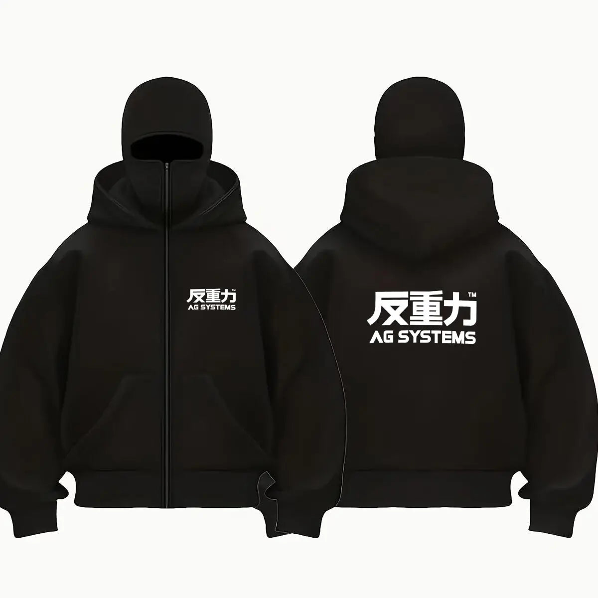 AG Systems  Tech Brand Art Double Hood Warm Outdoor Men's Winter Casual Sweatshirt