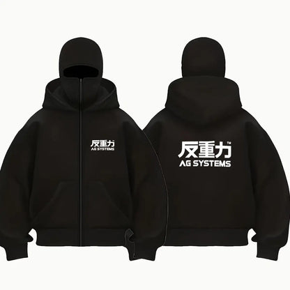 AG Systems  Tech Brand Art Double Hood Warm Outdoor Men's Winter Casual Sweatshirt