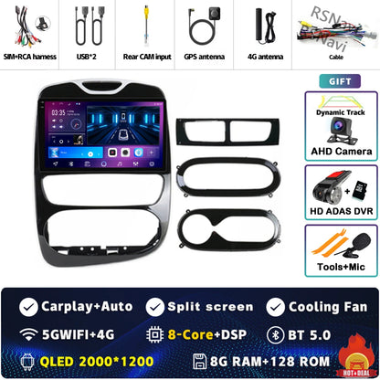 Android 15 Carplay Auto WIFI+4G For Renault Clio 3 4 2012 2013 2015 - 2018 Car Radio GPS Stereo Multimedia Player 2din Wireless