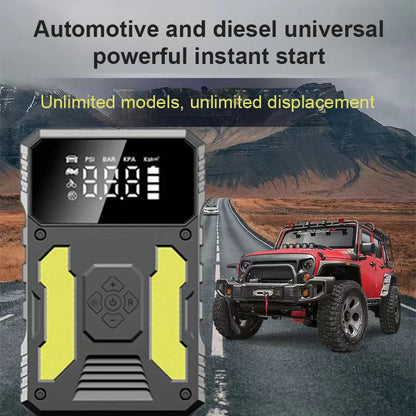 4in1 Portable Jump Starter Power Bank 12V 1500A Car Jump Starter With 150PSI Air Compressor Emergency Booster Lighting Charging