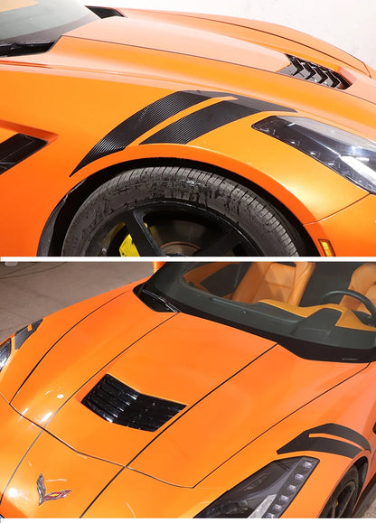 1Pair Sport Racing Side Fender Decals Car Decoration Stickers For Chevrolet Corvette C7 2014-2019 Automobile Accessories