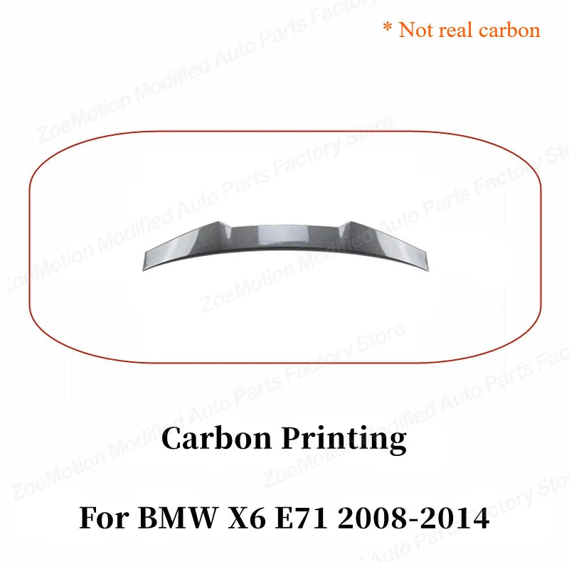 For BMW X6 E71 2008-2014 Rear Trunk Spoiler Wing Airfoil Shark Fin Rear Boot Lip Ducktail Drift Reduce Lift Body Kit Tuning Trim