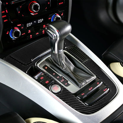Car Center Console Gear Shift Panel Set, For Audi A4 S4 RS4 A5 S5 RS5 (2007-2016) Carbon Fiber Interior Sticker Trim Accessories