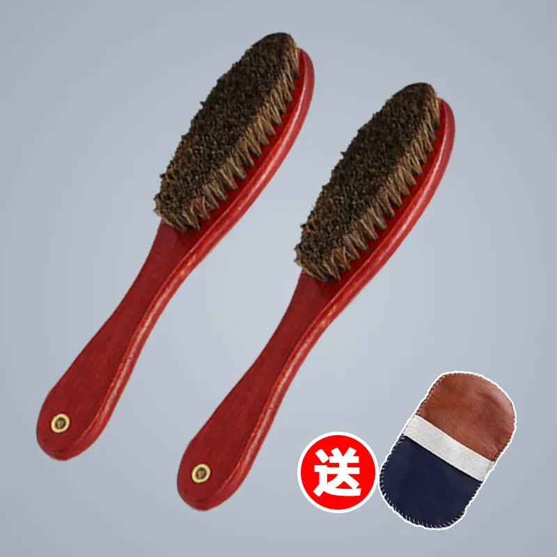Soft Bristle Horse Hair Brush Shoe Cleaner Stain Remover for Velvet Matte Leather Dusting And Polishing