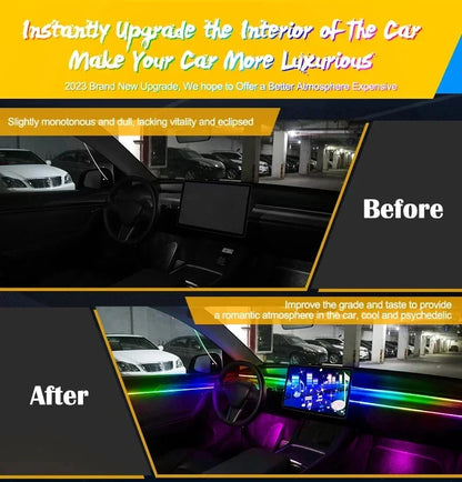 For BMW Only Neon Car Ambient Lights Full 213 Colors Streamer RGB LED Interior Hidden Ergonomic Strip For F10 F20 F30 G20 G30