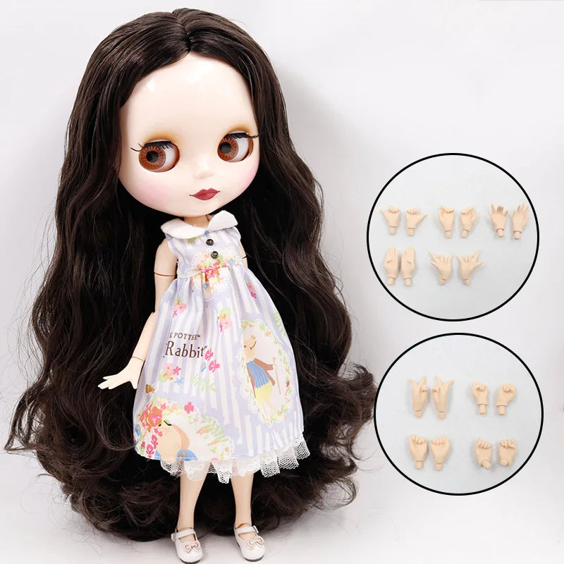 ICY DBS Blyth doll No.950 Black hair JOINT body White skin 1/6 BJD customized face with eyebrow ob24 anime girl