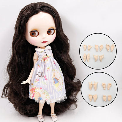 ICY DBS Blyth doll No.950 Black hair JOINT body White skin 1/6 BJD customized face with eyebrow ob24 anime girl