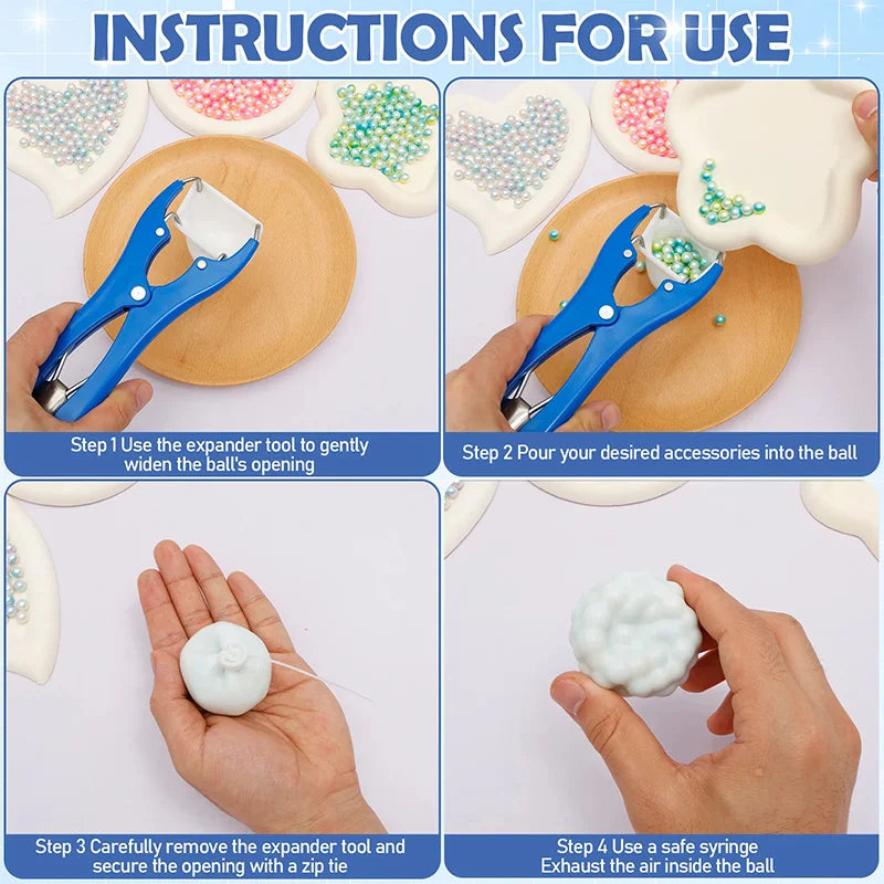 DIY Blank Stress Ball Kit Squishy Stress Ball Making Material Kit Handmade Squishy Stress Balls Empty Squeeze Ball Maker Kit