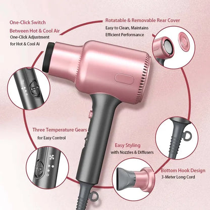 Multi Style Hair Dryer With Comb and Diffuser 3 in 1 Professional Styler Volumizer for Home Salon Use ADVANCED IONIC CARE Built-