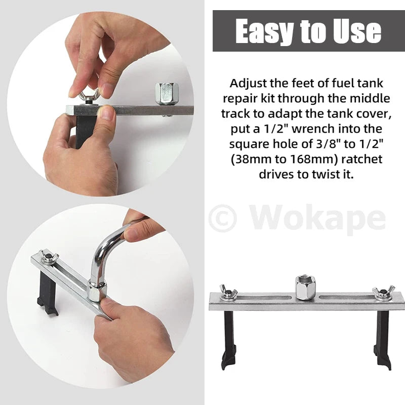 Fuel Pump Removal Lid Tank Cover Lock Ring Tool 3/8" to 1/2" Adjustable Spanner Wrench Tool For Mercedes-Benz/BMW/Audi/VW