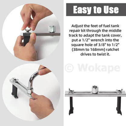 Fuel Pump Removal Lid Tank Cover Lock Ring Tool 3/8" to 1/2" Adjustable Spanner Wrench Tool For Mercedes-Benz/BMW/Audi/VW