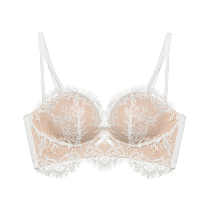 Women’s Victorian French Lace Bra Set, Push Up for Small Breasts with Side Support, Anti Dropping Sexy Lingerie MOYISU Sexy AB