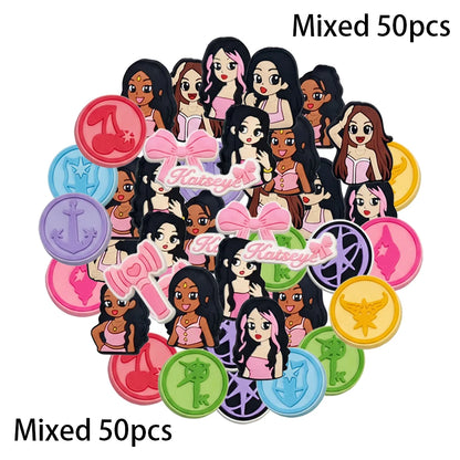 16/50/100pcs Music Shoe Charms KATSEYE for Shoe Accessories Dreations for Sandals Sneaker Classic Clog Kids X-mas Gifts