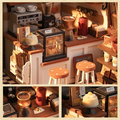 Rolife NO.17 Cafe 3D Puzzle DIY Miniature Dollhouse Kit Crafts Hobbies Amazing Gift for Women Children DG162