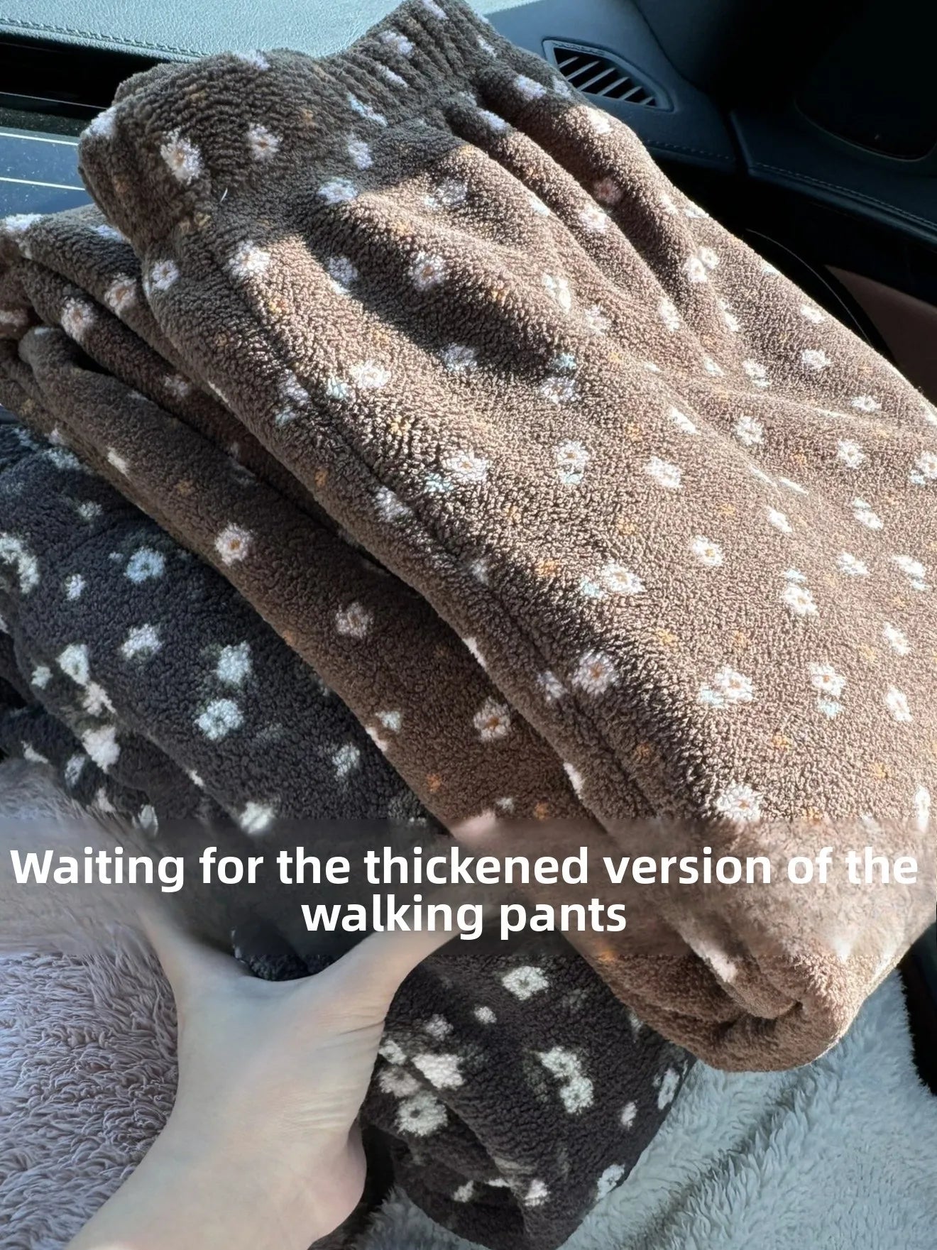 Thickened Floral Print Coral Fleece Warm Pants Straight Leg Winter Home Wear Sleepwear Outdoor Walking Pants Unisex