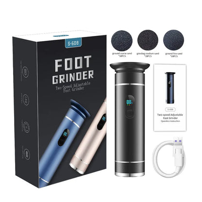 Aluminum Alloy Electric Foot Grinder For Feet - Dual Power Type-C/Battery, Callus & Dead Skin Remover Pedicure Tool  USB