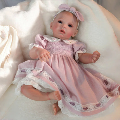 Cloveray 20 inch Collection Realistic Rebirth Baby Doll Cute Handmade Vinyl Doll High Quality Collection Simulation Toy Kid Gift