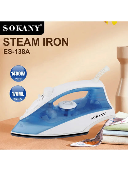 SOKANY-138A Home Electric Handheld Steam Iron - Travel Version with Ceramic Soleplate Design, Suitable for All Types of Clothing