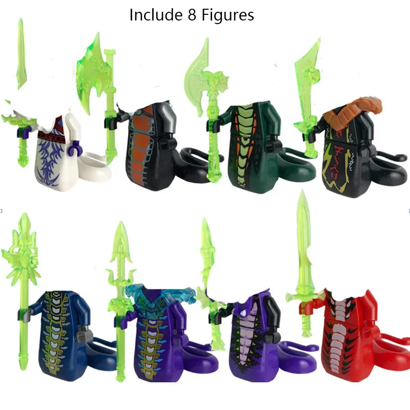 Ninja Figure Building Blocks  basilisk Pythor Fangtom Skales Acidicus Skelidors Anime Doll Model Brick Toy Gifts