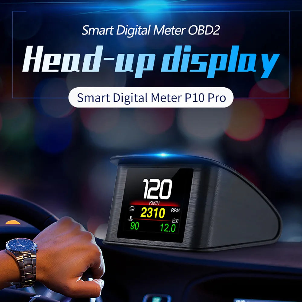 OBD2 Car Head Up Display OBDII Smart Digital Meter on Board Computer Multiple Language Overspeed Alarm Digital Speedometer