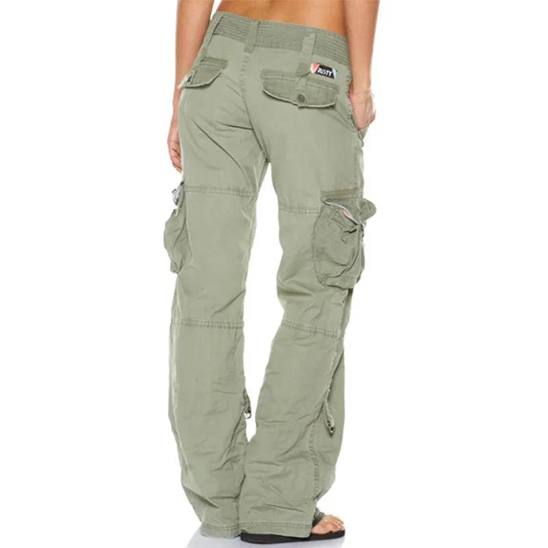 High Waist Straight Leg Cargo Pants Women Baggy Trousers Casual Comfortable Ladies Fashion Autumn Collection Natural Waist