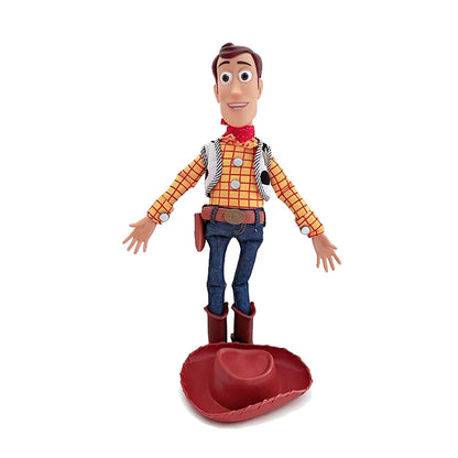 In Stock Hot 40cm Toy Story 4 Talking Woody Action Figures Movie Sound Character Doll Collection Cloth Cowboy Birthday Gifts