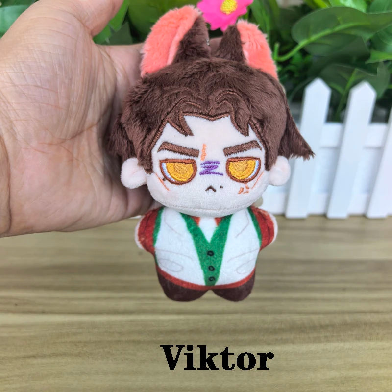 In Stock 10cm Cute Cosplay Anime Game Powder Jinx / Machine Herald Viktor / Caitlyn Kiramman Plush Toys Keychain Plushie Doll