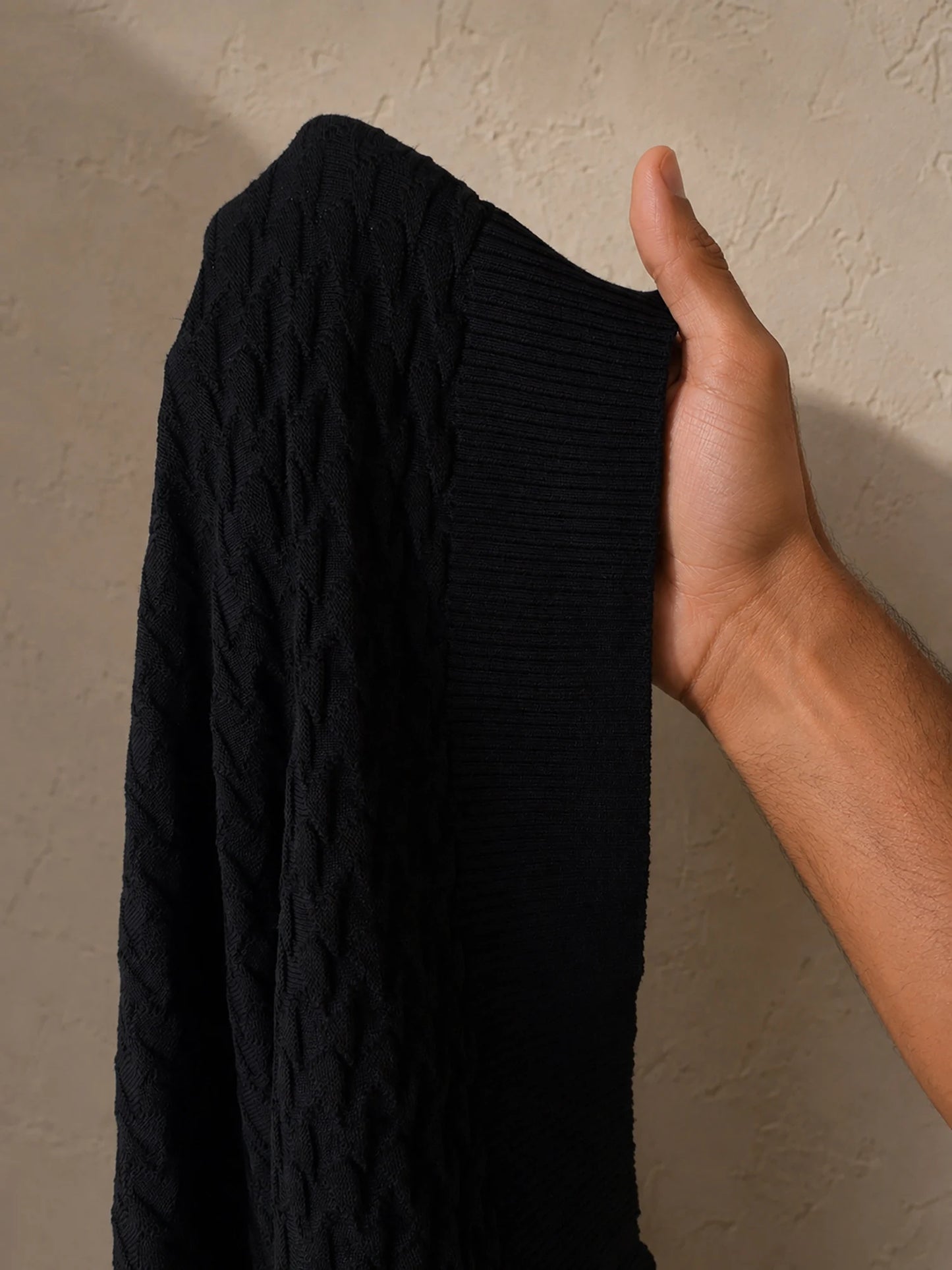 Men's Textured Knit Polo Shirt Short Sleeve Half Zip Neck Casual Business Knitted Pullover Tops