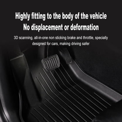 Car Floor Mats for Tesla Model 3 Y 2019-2025 Car Four Seasons Waterproof Non-slip Floor Mat NEW TPE Special Car Accessories