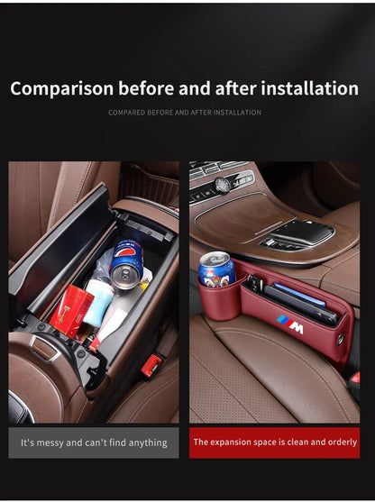 Car Seat Gap Multifunction Crevice Storage Box Seat Gap Cup Holder For BMW M3 M4 M5 E39 E46 E60 E90 F10 F20 F30 F01 X1 X3 X5 X7
