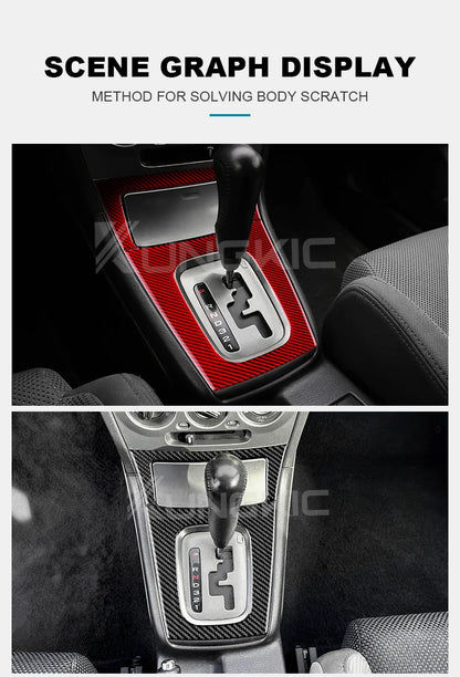 Real Soft Carbon Fiber Sticker For Subaru Impreza 2005 2006 2007 Gear Shift Panel Outlet Vent CD Frame Interior Accessories