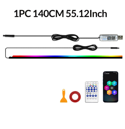 Car Interior LED Strip Lights Acrylic RGB Auto Ambient Lighting with Dreamcolor Center Console Dashboard Lamps with APP Remote