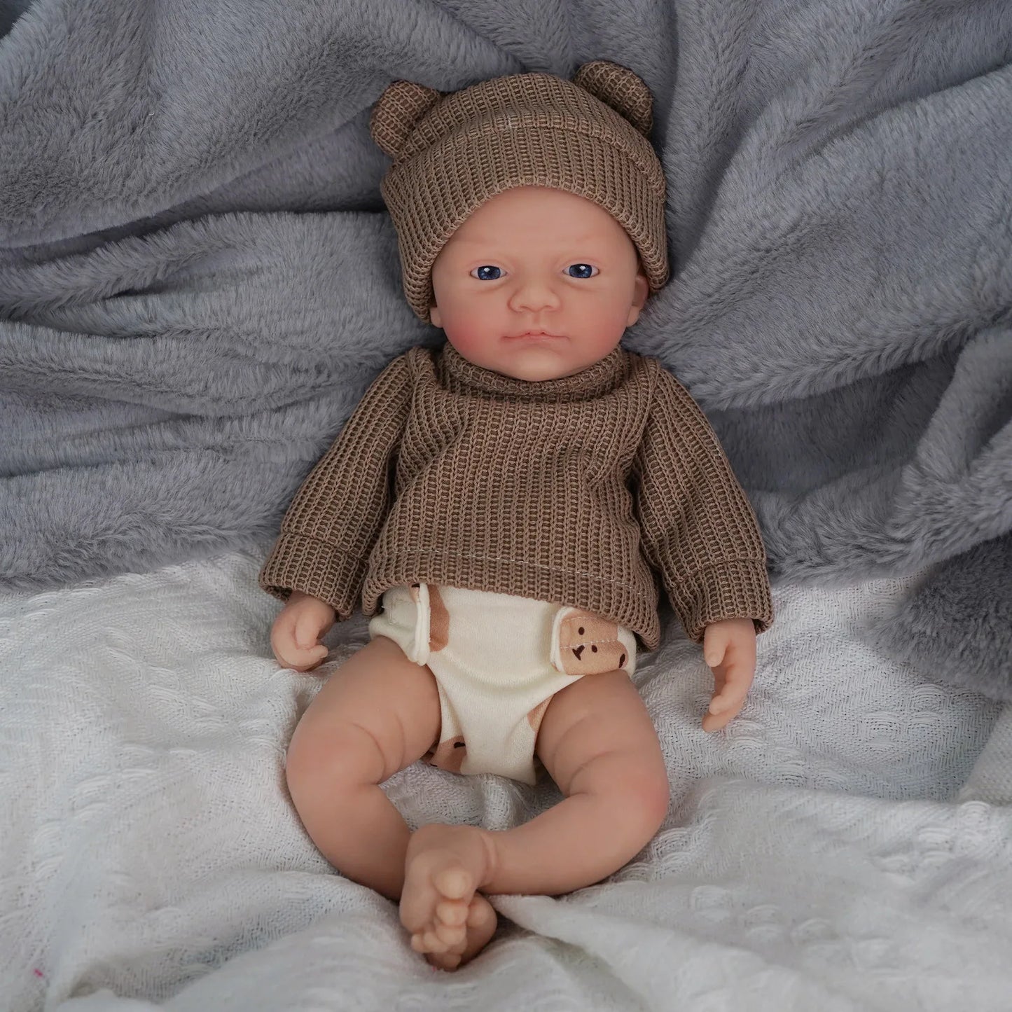 Miaio 12" Micro Preemie Full Body Silicone Baby Doll 30CM Lifelike Reborn Anti-Stress Toy Realistic