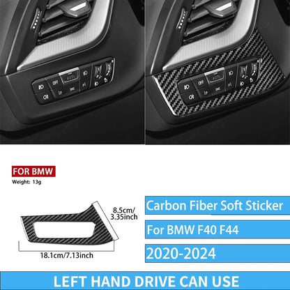 Real Carbon Fiber Car Accessories Black Trim Cover Soft Sticker For BMW 1/2 Series F40 F44 2020 2021 2022 2023 2024