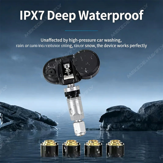 Android Large-screen Navigation Internal / External Car Tire Pressure Detector IPX7 Deep Waterproof Working Principle Diagram