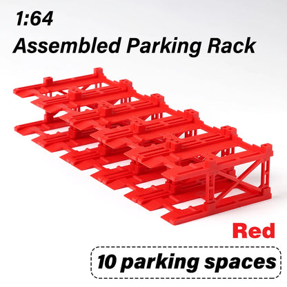 KicarMod 1/64 Diecast Model Car Manual Assembly of 3D Parking Building Multi-Layer Structure with Free Combination Display Car
