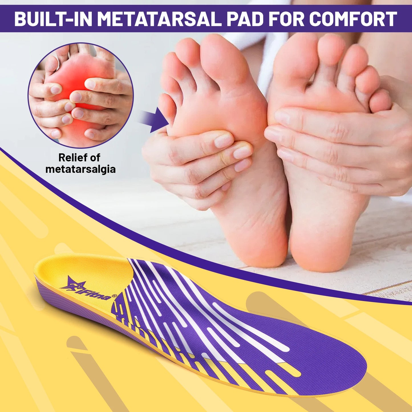 High-Resilience Shock Absorbing Arch Support Insoles - Enhance Comfort and Stability for Daily Activities