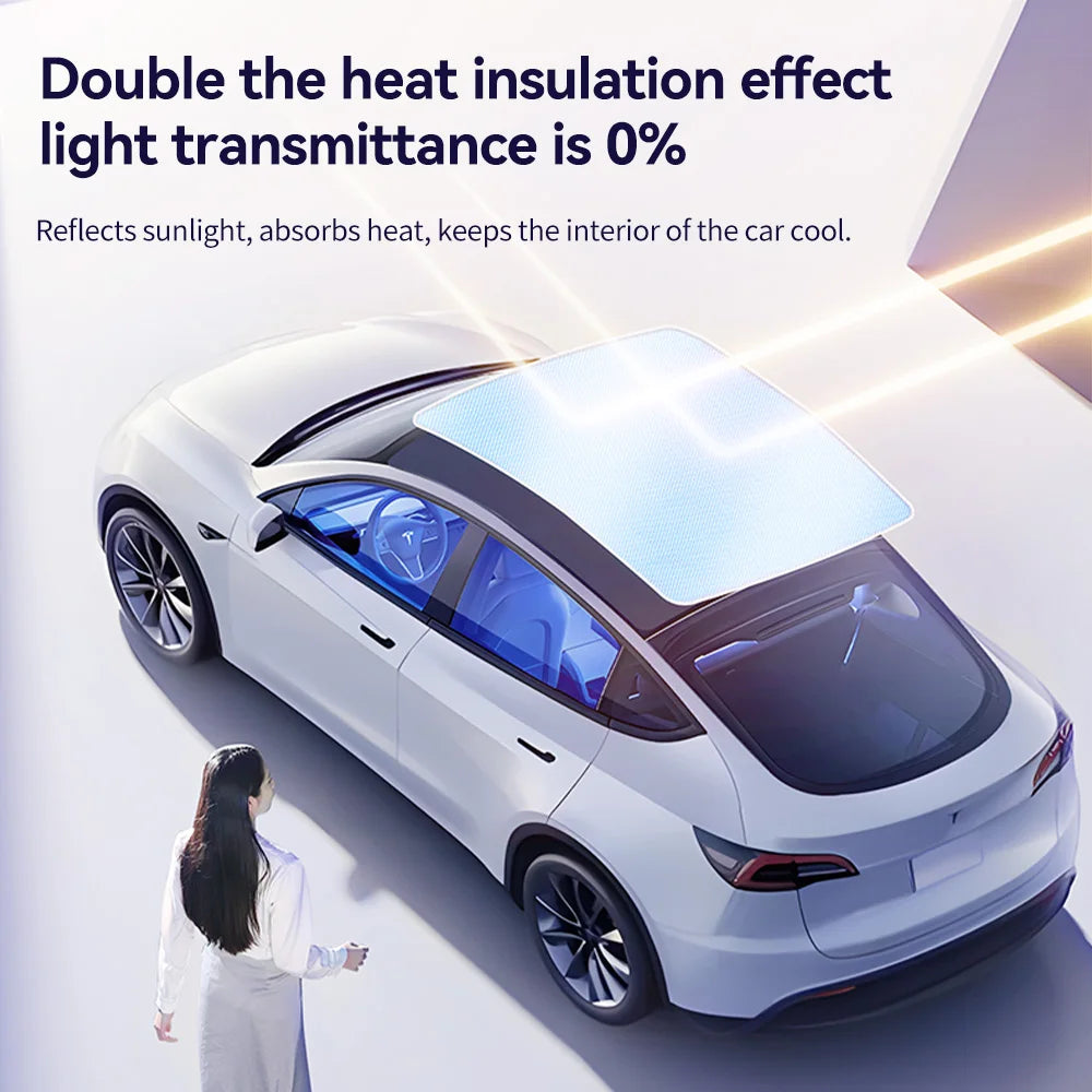 YZ magnetic suction clip Sun Shades For Tesla Model 3 Y Highland Juniper 2021-25 Glass Roof Sunshade Front Rear Sunroof Skylight