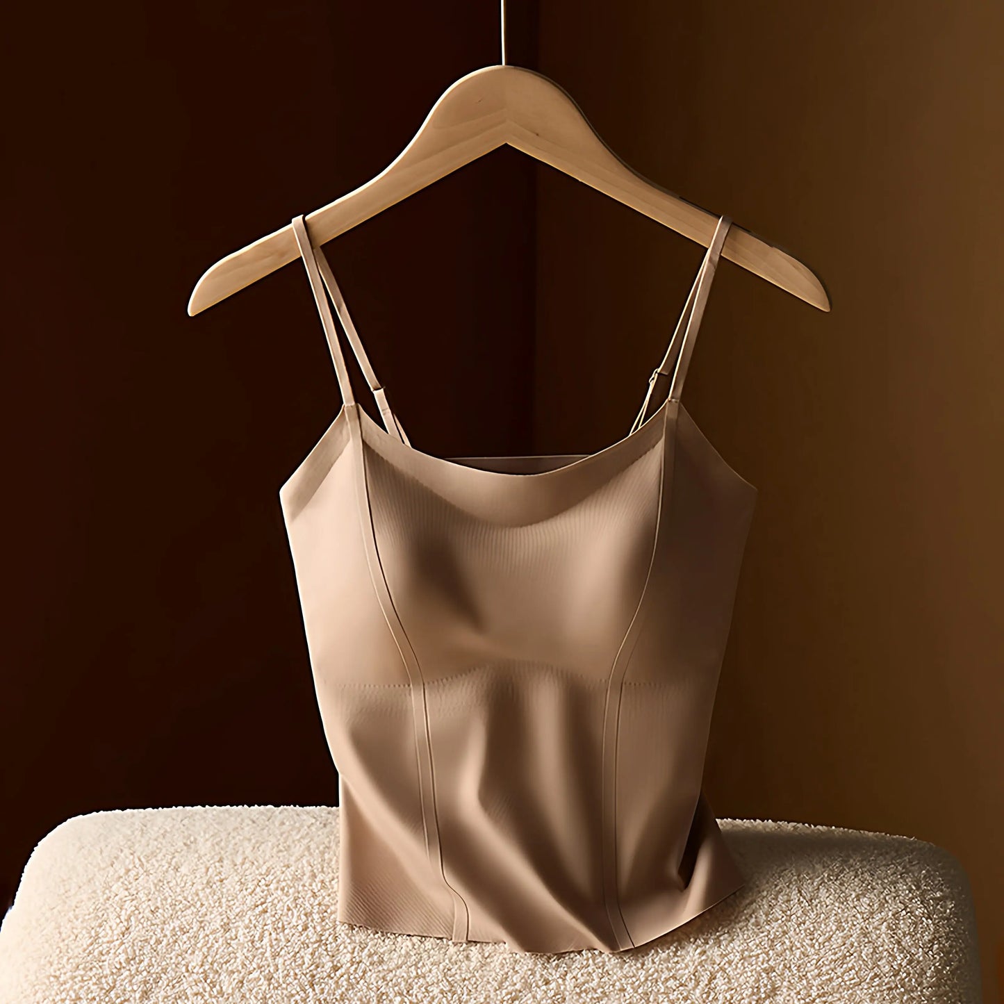 Women's Camisole With Built-in Chest Pad New Summer Style Wearable Outside or as Layering Fishbone Structure Integrated Bra-s