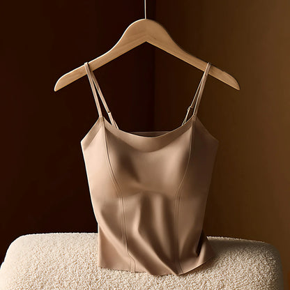 Women's Camisole With Built-in Chest Pad New Summer Style Wearable Outside or as Layering Fishbone Structure Integrated Bra-s