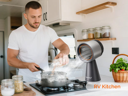 Portable Kitchen Range Hood, Quiet 3-Speed Countertop Exhaust Fan w/ Dual Carbon Filters, Oil Cup, Detachable, for Apartments, D