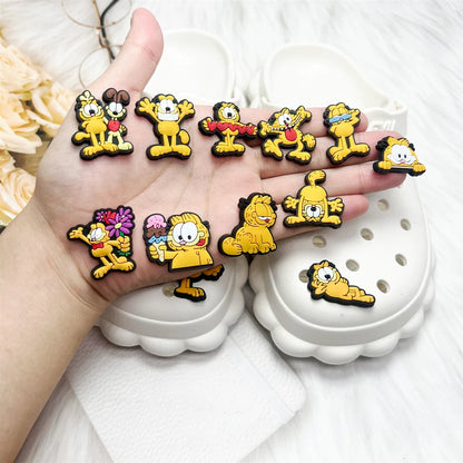 12-100Pcs Cartoon Cat Series Shoe Charms For Slides Clog Sandals Shoes Decorations Accessories Buckle For Friend Party Gifts
