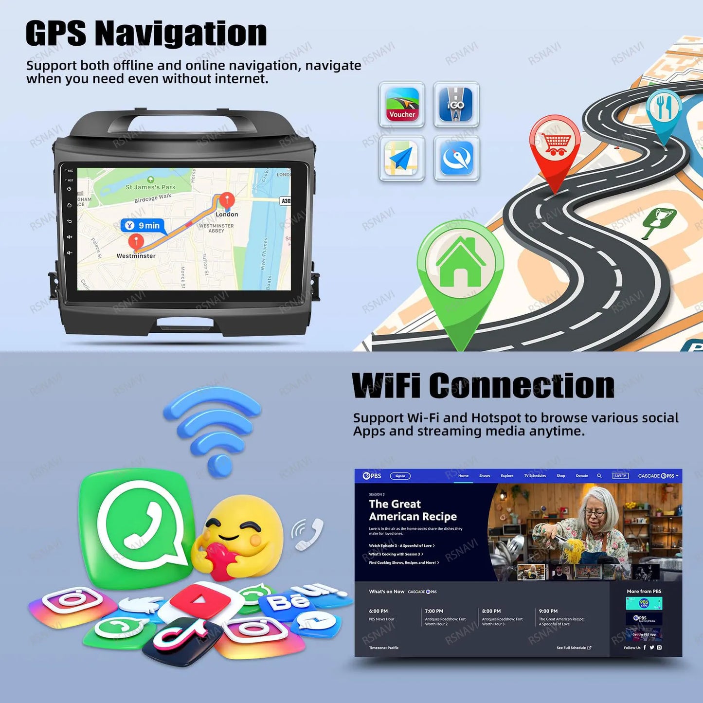 Car Radio Android 15 For KIA Sportage 2010 2011 2012 2013 2014 2015 2016 5G WIFI Qualcomm Navigation DSP Stereo Multimedia GPS